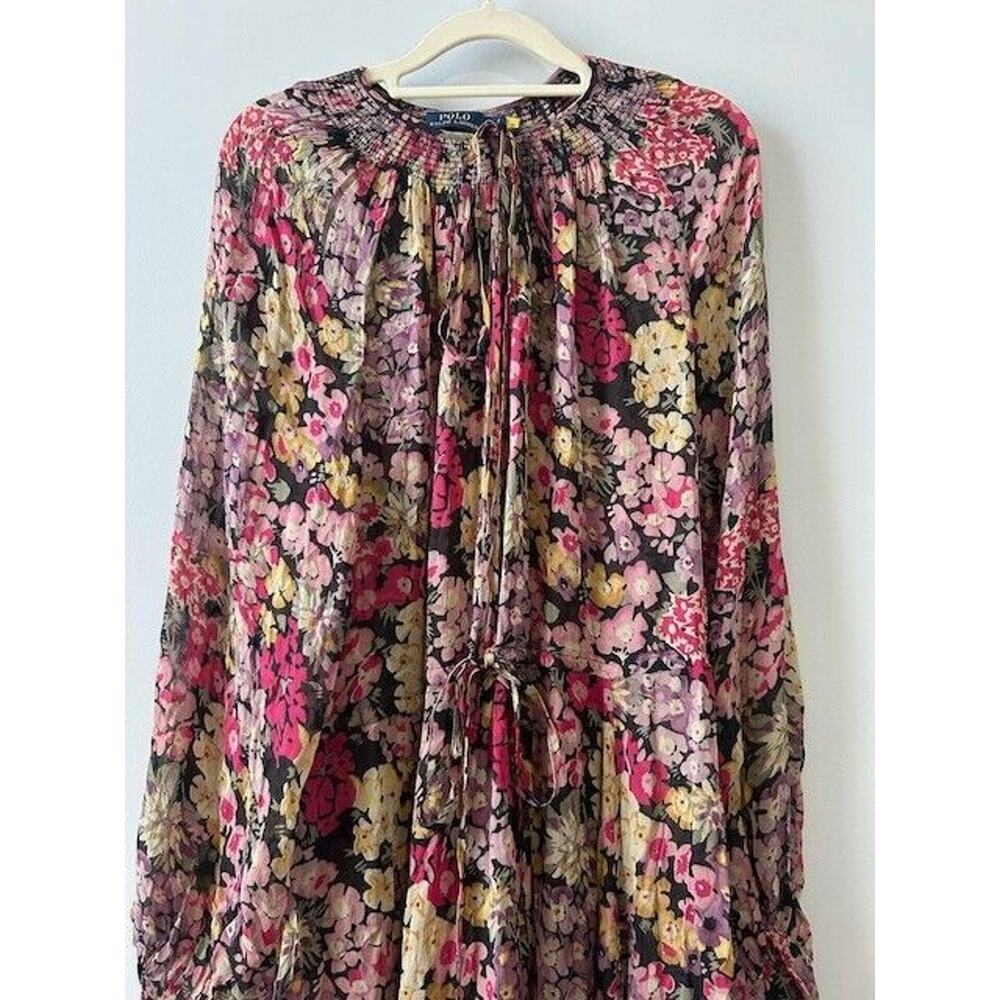 Polo by Ralph Lauren Floral Maxi Dress in Pink, Yellow and Green - Picture 3 of 10